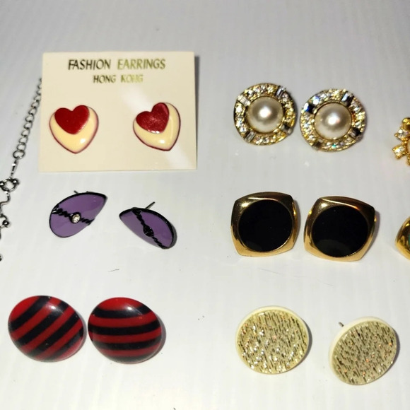 ❤️ 3 for $35 Lot of vintage jewellery earrings  cubic stone bracelet pendant - Picture 3 of 17